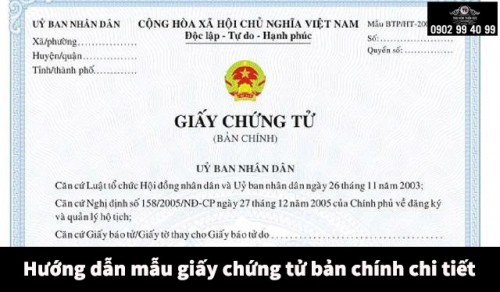 Hướng dẫn mẫu giấy chứng tử bản chính chi tiết